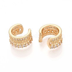Латунные серьги-манжеты из прозрачного кубического циркония&nbsp;EJEW-T047-82G