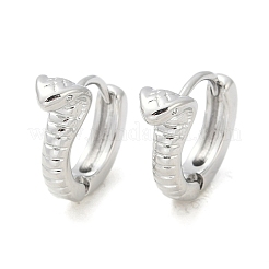真鍮製フープピアス  ヘビ  プラチナ  12.5x4.5x15mm&nbsp;EJEW-Q016-13P