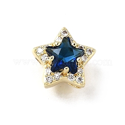 Латунные микро проложить кубического циркония бусы KK-D379-01G