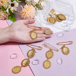 Железные овальные звенья для основы броши&nbsp;AJEW-UN00044-02