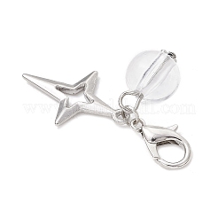 Подвесные украшения из прозрачного акрила и сплава в виде звезд&nbsp;HJEW-JM03051