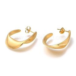 Pendientes ovalados de acero inoxidable 304 con revestimiento iónico (IP) para mujer&nbsp;EJEW-S227-60G