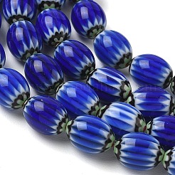 Handgefertigte ovale Millefiori-Glasperlenstränge&nbsp;LK-Z001-01A-02