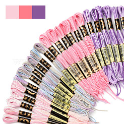 24 моток 4 цвета 6-слойная полиэфирная мулине для вышивания OCOR-FS0001-06