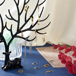 180 шт. 6-х стилевые латунные серьги с застежкой-молнией&nbsp;KK-PJ0001-19