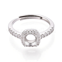 Кольцо для помолвки с родиевым покрытием 925 пробы из серебра [925] пробы с микропаве из кубических цирконий STER-T008-13P