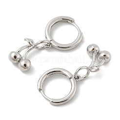 Pendientes de aro de latón con forma de cereza&nbsp;EJEW-M077-19P-03