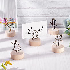 15 ensemble de 5 supports de cartes de visite en bois de style schima rond et plat&nbsp;AJEW-GA0003-78