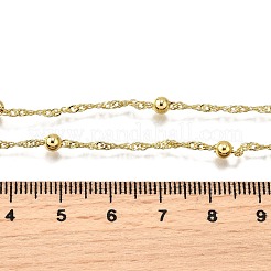3.5 mm Messing-Halsketten mit runden Kugeln aus Singapur&nbsp;LS-NJEW-M108-39G