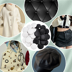 30 шт. 2-х цветные пуговицы из искусственной кожи с тремя отверстиями на ножке&nbsp;BUTT-NB0001-91