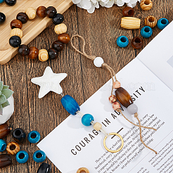 150 шт. 10 стиля деревянных европейских бусин&nbsp;WOOD-FH0002-32