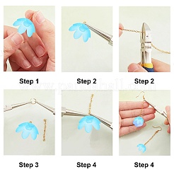 Наборы для самостоятельного изготовления сережек-капель в форме цветка&nbsp;DIY-SC0018-71