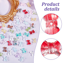 100 pz 10 colori perle di vetro verniciate a spruzzo trasparenti&nbsp;GLAA-PH0002-73
