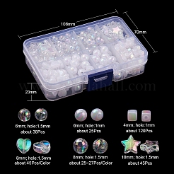 Набор экологически чистых прозрачных и непрозрачных акриловых бусин из полистирола&nbsp;DIY-YW0005-04