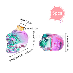 5шт гальванические k9 стеклянные подвески EGLA-BC0001-004A