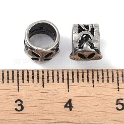 316サージカルステンレススチールヨーロピアンビーズ  大穴ビーズ  コラム  アンティークシルバー  7x5.5mm  穴：5mm&nbsp;STAS-P362-34AS