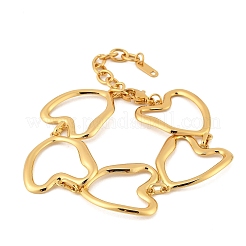 Bracciali a catena con maglie cave in acciaio inossidabile 304 per donna&nbsp;BJEW-P393-02G