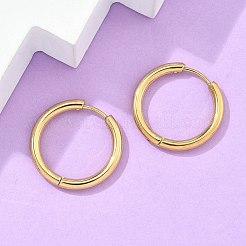 Orecchini a cerchio huggie in acciaio inossidabile placcato ionico (ip) 304&nbsp;EJEW-F111B-21mm-G