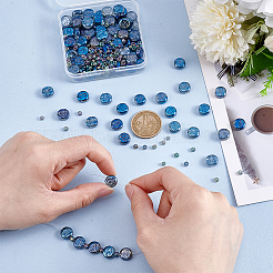 104 шт. 26 вида стеклянных бусин с гальваническим покрытием&nbsp;GLAA-PH0003-97A