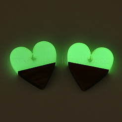 Подвески из орехового дерева и светящейся в темноте смолы&nbsp;RESI-N039-75