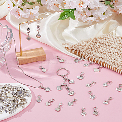 60 pz 10 stili di decorazioni pendenti in lega a forma di cuore per San Valentino&nbsp;HJEW-FH00290