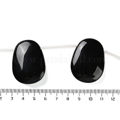 Нить бусин из натурального черного оникса (окрашенная и нагретая) G-NH0019-E01-01