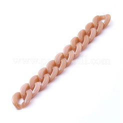 手作りアクリルカーブチェーン  天然石風  ハンドバッグチェーン作り用  ダークサーモン  リンク：23x16.5x5mm  39.37インチ（1m）/連&nbsp;X-AJEW-JB00679-02