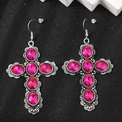 Серьги-подвески из сплава стекла для женщин&nbsp;LS-EJEW-U053-03AS-02