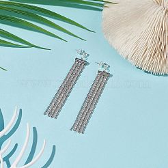 Серьги-гвоздики с шариковыми цепочками из нержавеющей стали 304&nbsp;EJEW-TA00196