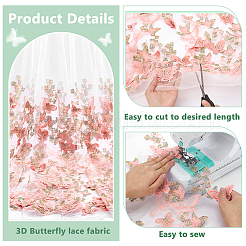 Полиэфирное кружевное волокно с вышивкой DIY-WH0899-34B