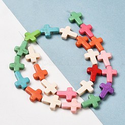 Нити из синтетических бирюзовых бусин G-P507-06G