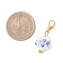 6 шт. двухцветных фарфоровых подвесных украшений&nbsp;HJEW-JM03938-02