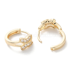 Латунные серьги-кольца из прозрачного кубического циркония EJEW-C121-06G