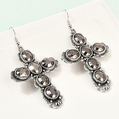 Серьги-подвески из сплава стекла для женщин&nbsp;LS-EJEW-U053-03AS-01