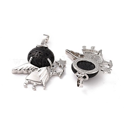 Кулоны из натуральной лавы G-F573-A19