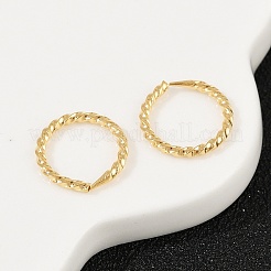 Серьги-кольца из латуни с витым кольцом EJEW-F378-01G