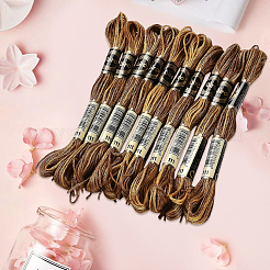 10 моток двухслойной полиэфирной нити для вышивания&nbsp;OCOR-CY0002-99F