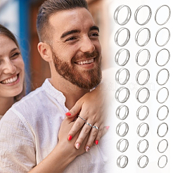 27 шт. 27 стильных кольца из нержавеющей стали для женщин RJEW-UN0003-04P