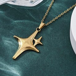 Ожерелья с подвеской sparkle star 304 из нержавеющей стали&nbsp;NJEW-M096-29G