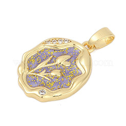 Латунные микро проложить кубического циркония подвески KK-U068-10G-03