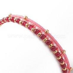 Juego de pulseras elásticas con cuentas de semilla de vidrio y jade natural de 3 estilos para mujer 3 Uds.&nbsp;BJEW-JB09171-02