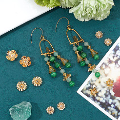 24 шт. 4 стилей латунных колпачков для бусин&nbsp;KK-BBC0003-52