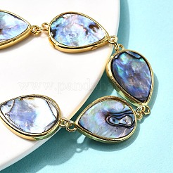 Браслеты-цепочки из натуральных ракушек-абалонов и пауа для женщин&nbsp;BJEW-F512-01G