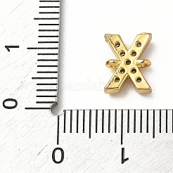 Buchstabenverbinder aus Messing mit Mikropavé-Fassung und klaren Zirkonia&nbsp;KK-I382-07G-X