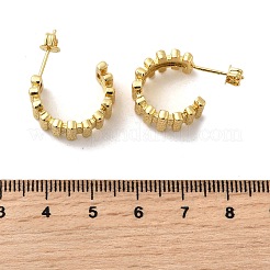 Латунные серьги-гвоздики в форме буквы С EJEW-H171-03G