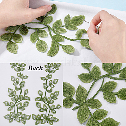 2 Paar Blätter-Stickereien aus Polyester zum Aufnähen&nbsp;DIY-GF0012-70