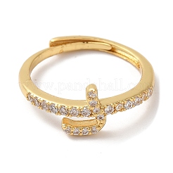 Стойка с покрытием из латуни с кубическим цирконием и арабскими буквами&nbsp;RJEW-S407-10G-10