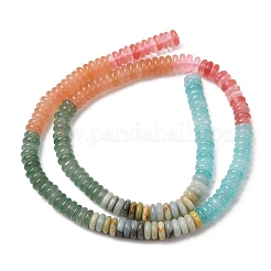 Fili di perle di vetro di quarzo ciliegia e amazzonite naturale a forma di fiore e giada bianca tinta&nbsp;G-H333-02E