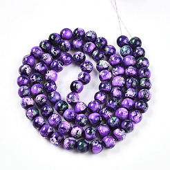 Выпечка окрашенные стеклянные бусины пряди&nbsp;DGLA-N003-10mm-A07