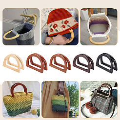 10 шт. 5-х цветные деревянные ручки в форме буквы D для замены DIY-PH0022-33